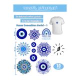 Agg Reklam Ütü ile Yapışan Kıyafet Etiketi Nazar Boncukları Serisi -1 10LU Set