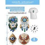 Agg Reklam Ütü ile Yapışan Kıyafet Etiketi Nazar Boncukları Serisi -3 4lü Set