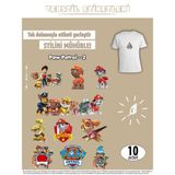 Agg Reklam Ütü ile Yapışan Kıyafet Etiketi Paw Patrol 10LU Set - Renkli