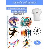 Agg Reklam Ütü ile Yapışan Kıyafet Etiketi Spor Temalı -1 6lı Set