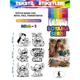 Agg Reklam Yıkanabilir Keçeli Kalem ile Boyanan Tişört Ütü Etiketi Stitch Serisi-1 6lı Set - 01-Siyah