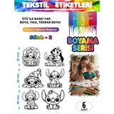 Agg Reklam Yıkanabilir Keçeli Kalem ile Boyanan Tişört Ütü Etiketi Stitch Serisi-2 6lı Set - 01-Siyah