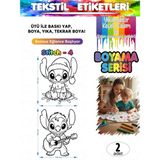 Agg Reklam Yıkanabilir Keçeli Kalem ile Boyanan Tişört Ütü Etiketi Stitch Serisi-4 2li Set - 01-Siyah - Seri-4