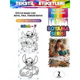 Agg Reklam Yıkanabilir Keçeli Kalem ile Boyanan Tişört Ütü Etiketi Stitch Serisi-7 2li Set - 01-Siyah - Seri-7