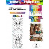 Agg Reklam Yıkanabilir Keçeli Kalem ile Boyanan Tişört Ütü Etiketi Stitch Serisi-8 2li Set - 01-Siyah - Seri-8