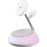 Aggiy Charge Glow 15W Gece Lambası Hızlı Wireless Kablosuz Şarj Standı Apple/watch/airpods/kulaklık/telefon - Beyaz
