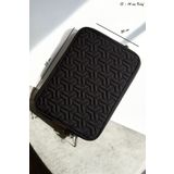 Aggu Bebe Macbook Pro Air 13'' 14'' Inç Siyah Laptop Çantası Kapitone Bilgisayar Çantası Askılı Evrak Çantası