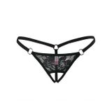 Ağı Açık Siyah Dantelli Fantezi İç Çamaşırı G String