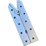 Ağır Hizmet Tipi Galvanizli Çelik Şerit Menteşe – 17,5 cm, 10 Delikli, 2'li Set (Çift) Kapı, Kapak, Merdiven, Çit ve Ahır İçin Dayanıklı Kanat Menteşe