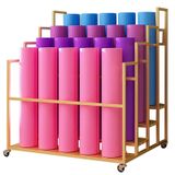 Ağır Hizmet Tipi Taşınabilir Yoga Mat Düzenleyici Arabası - Metal Raf, Stüdyo, Spor Salonu, Ev Depolama için 20'den Fazla Paspas Tutar - Fitness ve Yoga Meraklıları için İdeal