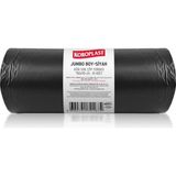 Ağır Sanayi Çöp Torbası Jumbo Boy Siyah 10'lu 80X110 Cm, Dayanıklı & Sızdırmaz, Çift Katlı, Geri Dönüştürülebilir Çöp Poşeti, Fabrika, Şantiye, S