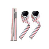 Ağırlık Kaldırma Kayışı Halter Strap, Fitness, Crossfit, Ağırlık Kaldırma Kayışı/Lifting Deadlift (Kırmızı-Beyaz-Gri)
