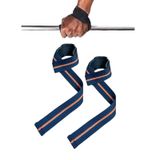 Ağırlık Kaldırma Kayışı Halter Strap, Fitness, Crossfit, Ağırlık Kaldırma Kayışı/Lifting Deadlift (Mavi-Turuncu)