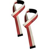 Ağırlık Kaldırma Kayışı Wrist Strap Fitness Crossfit Halter Kayışı / Lifting Straps / Deadlift Çekme - Standart - Kırmızı - Beyaz