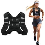 Ağırlık Yeleği - 5/10 kg , Vücut Ağırlık Yeleği; Güç Antrenmanı, Koşu, Egzersiz, Jogging ve Yürüyüş - Standart - Siyah