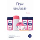 AGISS 3 Adet Kartuş Roll-on Ağda Isıtıcı Ağda Makinesi 100 Metre Ağda Bezi Hassas Ciltler için Ağda Seti