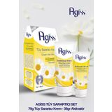 AGISS Doğal Papatya Özlü Tüy Sarartıcı Set, Tüy Sarartıcı Krem (VİTAMİN E) 70 gr Aktivatör 35 gr