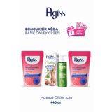 AGISS Hassas Ciltler Için 2 Adet Boncuk Sir Ağda 220 Gr, Tüy Azaltıcı Ve Batık Önleyici Solüsyon 150ml