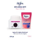 AGISS Sir Ağda Makinesi + 1 Adet Hassas Ciltler Için 220 Gr Boncuk Soyulabilir Inci El Ağda 5 Spatula Seti