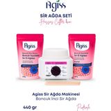 Agiss Sir Ağda Makinesi + 2 Adet Hassas Ciltler İçin Boncuk Soyulabilir İnci El Ağda Seti 440 gr + Spatula Seti