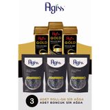 AGISS Tüm Ciltler İçin Gold Roll-On Ağda ve Kömür Boncuk Ağda Seti - 3’lü Roll-On + 3’lü Boncuk Sir Ağda