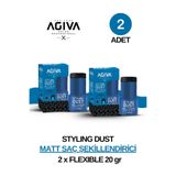 Agiva Saç Şekillendirici Pudra, Saç Şekillendirici Toz Wax, No:1, Flexible 20gr X 2 Adet