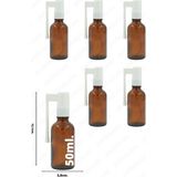 Ağız ve Burun Sprey Başlıklı Amber Cam Şişe 50ML Gaga Sprey (5 Adet)