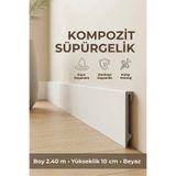 AGK Espumo Kompozit Süpürgelik 10 cm Beyaz | Suya, Neme, Darbeye Dayanıklı Süpürgelik 2,40 m ESP401