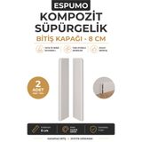 AGK Espumo Kompozit Süpürgelik 8 cm Bitiş Kapağı Aksesuarı (1 Paket - 2 Adet), Kaşmir ESP207