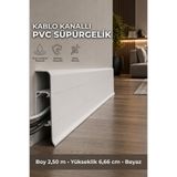 Agk Esquero Açılabilir Kapaklı Kablo Kanallı Pvc Süpürgelik 250 cm Suya, Neme ve Darbeye Dayanıklı, ESQ601 - Beyaz