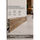 Agk Esquero Açılabilir Kapaklı Kablo Kanallı Pvc Süpürgelik 250 cm Suya, Neme ve Darbeye Dayanıklı, Meşe Palamudu, ESQ610 - 250 cm Uzunluk x 6,66 cm Yükseklik x 2,2 cm Derinlik
