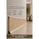 Agk Linela Pvc Süpürgelik 8 cm Adelaide Meşe 2 M Yapıştırmalı Suya Dayanıklı Kalın Profil LNL410 - 8 cm x 200 cm x 1,6 cm