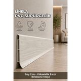 Agk Linela Pvc Süpürgelik 8 cm Brisbane Meşe 2 M Yapıştırmalı Suya Dayanıklı Kalın Profil LNL408 - 8 cm x 200 cm x 1,6 cm