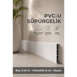 Agk Sempla Pvc-U Beyaz Süpürgelik 8 cm x 2.40 M | Suya, Neme ve Darbeye Dayanıklı, Kolay Montaj, SMP701