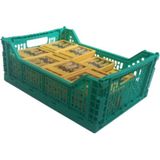 AGM Katlanır 40X30X15 cm Gıdaya Uygun Katlanabilir Düzenleyici Sepet 17 Litre ,katlanabilir Saklama Sepeti, Istiflenebilir Düzenleyici Kutu, Meyve Sebze Oyuncaklarını Saklamak Için Büyük Kapasiteli Kasa - Koyu Yeşil