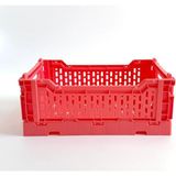 AGM Katlanır 40X30X15 cm Gıdaya Uygun Katlanabilir Düzenleyici Sepet 17 Litre ,katlanabilir Saklama Sepeti, Istiflenebilir Düzenleyici Kutu, Meyve Sebze Oyuncaklarını Saklamak Için Büyük Kapasiteli Kasa - Pembe
