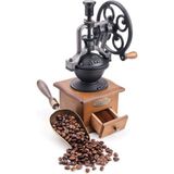 AGM Manuel Kahve Öğütücü Retro Dönme Dolap ,nostaljik Kahve Değirmeni , Ahşap Gövdeli Antika Görünümlü Kahve Değirmeni - Koyu Kahverengi - 25X13X11 cm