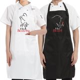 AGMDESIGN His Beauty, Her Beast 2'li Paket Önlük Seti, Gelin Duş Hediyeleri, Çiftler Ebeveynler için Evlilik Yıldönümü Doğum Günü Hediyeleri, Gelin ve Damat için Çift Önlükleri, Siyah, 28×34