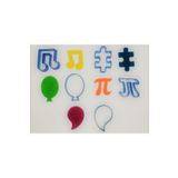 AGN STORE 5'li Polikarbon Kopat Kurabiye Kalıbı Set - Nota,puzzle,balon,pi Sayısı,damla RP00086