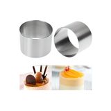 AGN STORE Parfe Paslanmaz Çelik Çember Yuvarlak Tek Kişilik Pasta Kek Kalıbı 6x8 Cm
