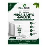 ağol tekstil 80x180 cm Tek Kullanımlık Nonwoven Mega Havlu 25 Adet - Tek Tek Paketli Banyo Spa Masaj Otel Havlusu