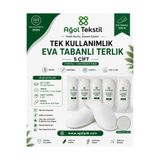 ağol tekstil Tek Kullanımlık EVA Tabanlı Otel Spa Misafir Terliği 5 Çift 3mm EVA 2mm Sünger Destekli