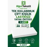 ağol tekstil Tek Kullanımlık Yatak Örtüsü Çift Kişilik Lastiksiz – 200x240 Cm (5 ADET)