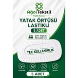 ağol tekstil Yatak Örtüsü Lastikli – Çift Kişilik 200x240 cm – 5’li Tek Kullanımlık Pratik Paketi