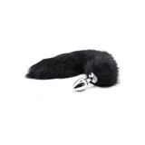 Agorshop Black Fox Tail Tilki Kuyruklu Metal Anal Plug