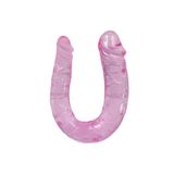 Agorshop Double Mini Dildo 18 Cm Çift Taraflı Pembe Jel Penis