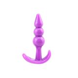 Agorshop Exvoid 3 Boğumlu Anal Alıştırıcı Silikon Anal Plug Mor