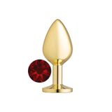 Agorshop Gold Large Kırmızı Kristal Taşlı Metal Anal Plug