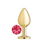 Agorshop Gold Large Pembe Kristal Taşlı Metal Anal Plug