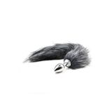 Agorshop Grey Fox Tail Tilki Kuyruklu Metal Anal Plug